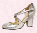 Matalan silver shoes. Metallic block heel �14  